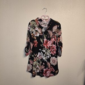 Floral Black Women's Top
